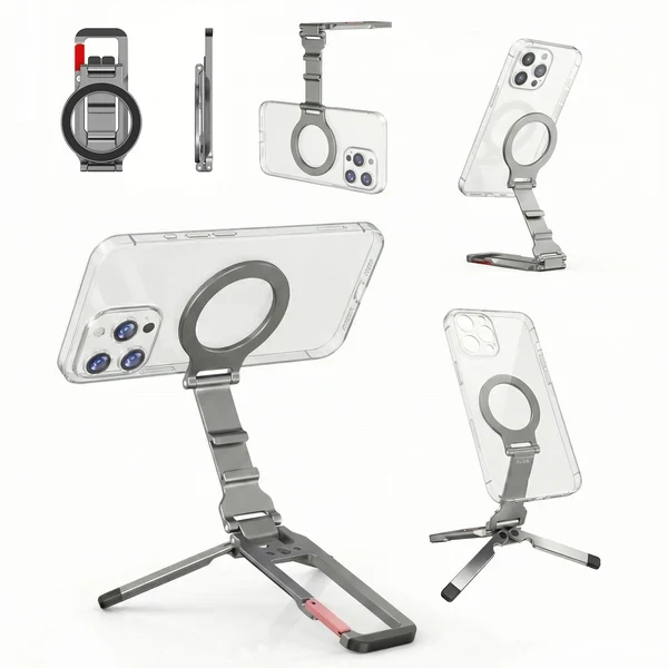 ZLOS PS11 Magnetic Tripod Phone Stand with Auto-Rebound Carabiner