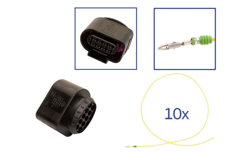 Repair kit connector 10 pin 1J0 973 715 socket housing for VW Audi Seat Skoda