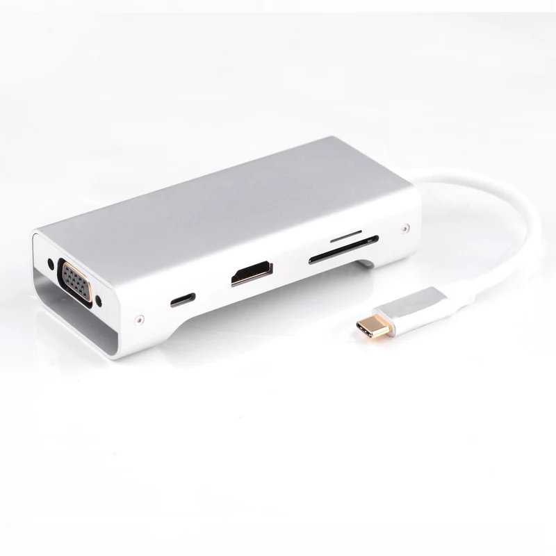 NÖRDIC 1-till-8 USB-C Aluminium Dockningsstation
