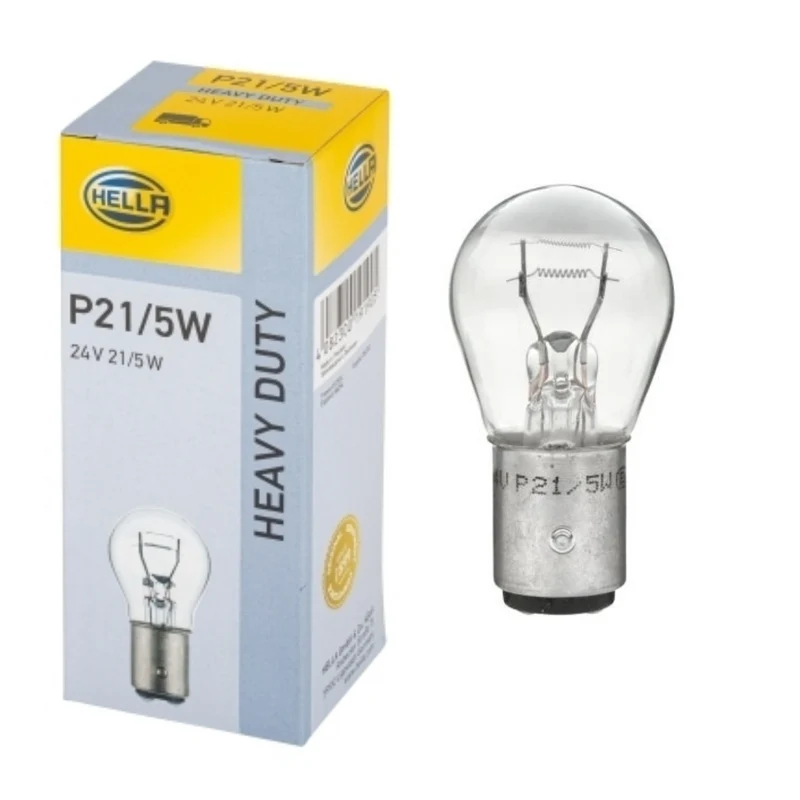 Hella 24v 21/5w SBC Stop & Tail Bulbs with Offset Base / Nr 294 / 334 / Pack of 10