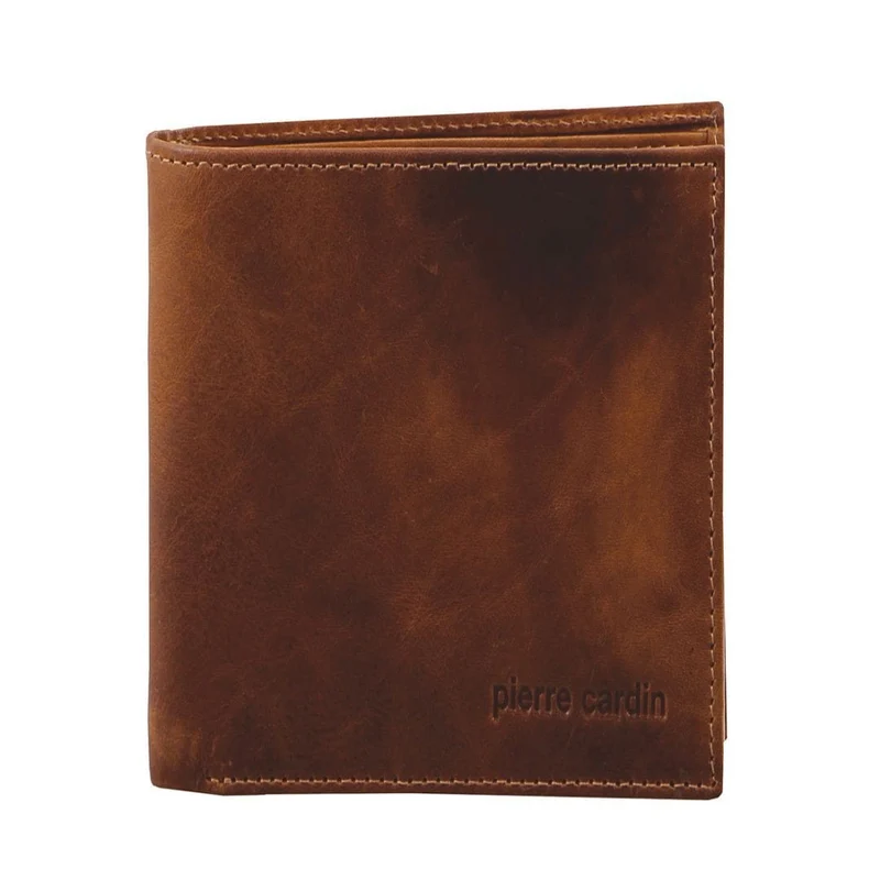 Pierre Cardin Men's Leather Tri-Fold RFID Protected Wallet 10x12cm Chestnut
