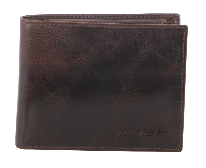 Pierre Cardin Men's Italian Leather Protected RFID Card Holder/Wallet Choco