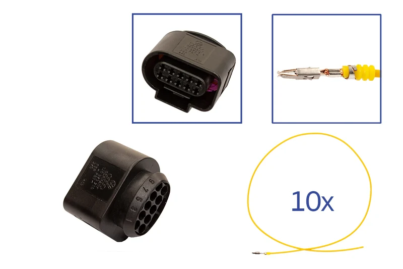 Repair kit connector 10 pin 1J0 973 715 socket housing for VW Audi Seat Skoda