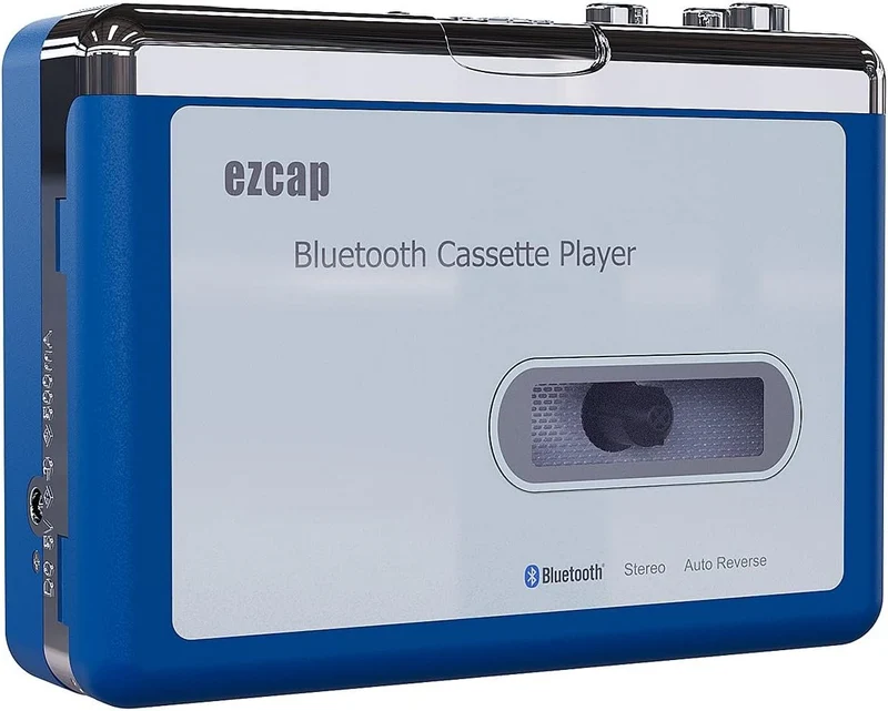 Ezcap Bluetooth-kassettspelare, Walkman-bandspelare med 3,5 mm utgång och hörlurar