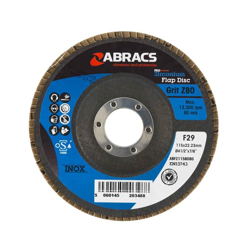 Abracs Zirconium Flap Disc Grit 60 / 115 x 22mm