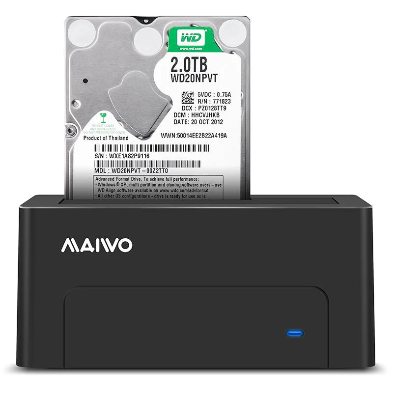 Maiwo K308C USB-C Dockningsstation SATA HDD, 14TB