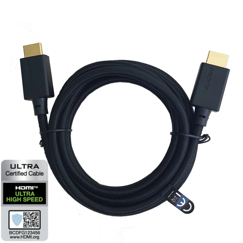 NÖRDIC HDMI 2.1-kabel 2m, 8K60Hz 48Gbps guldpläterad