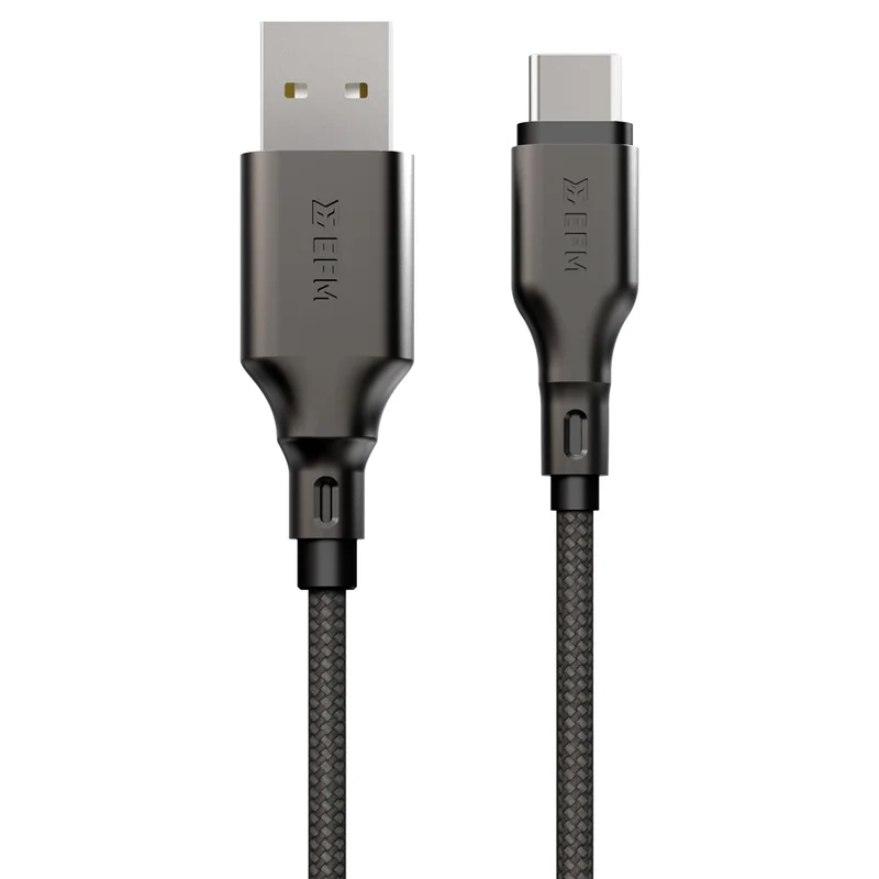 EFM USB-A to USB-C Essential Power Cable with Aramid Fibre Reinforcement 1M (Black)
