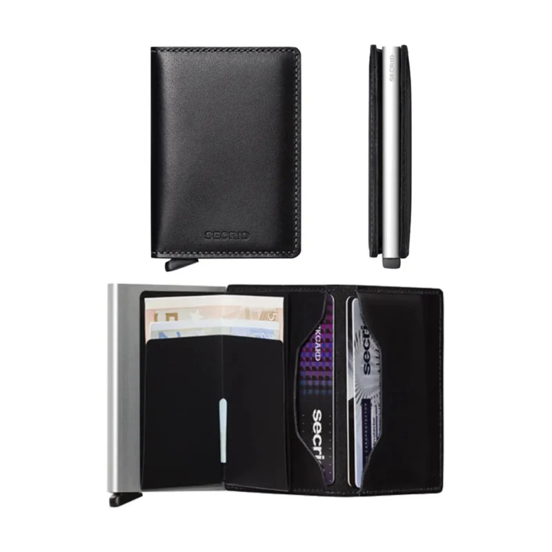 Secrid Slimwallet Compact RFID Travel Men's Wallet w/Card Holder Black