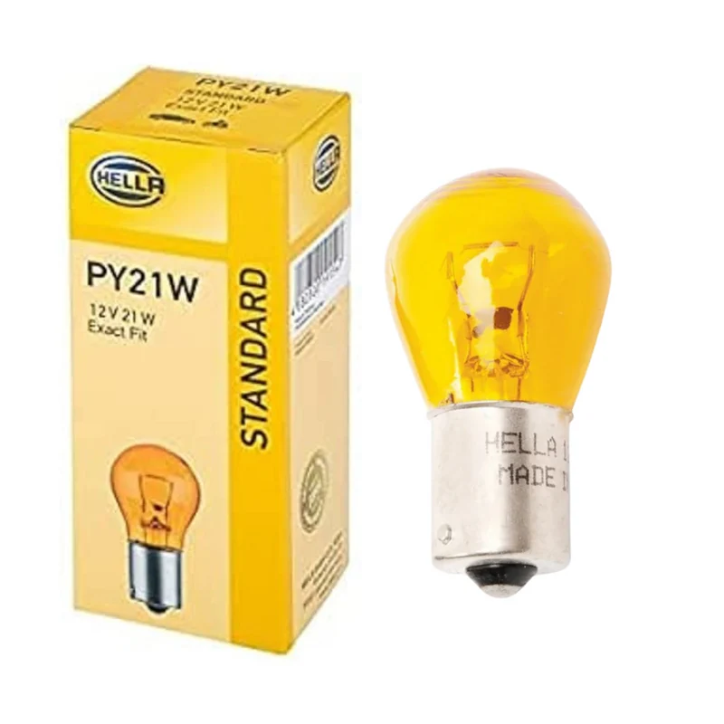 Hella 12v PY21w offset bärnstenslampor / paket med 10 st