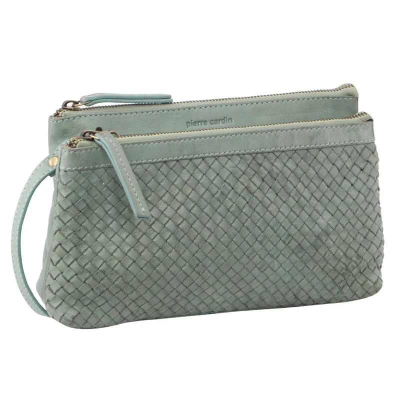 Pierre Cardin Woven Ladies Crossbody/Clutch Bag - Mint