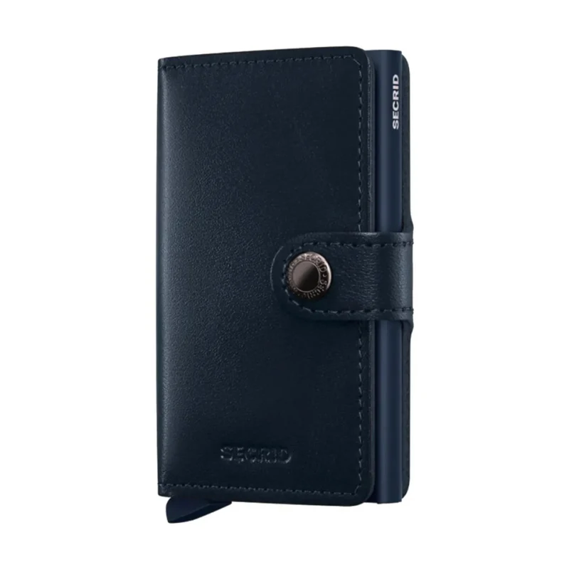 Secrid Miniwallet Compact RFID Mens Travel Wallet European Leather Navy