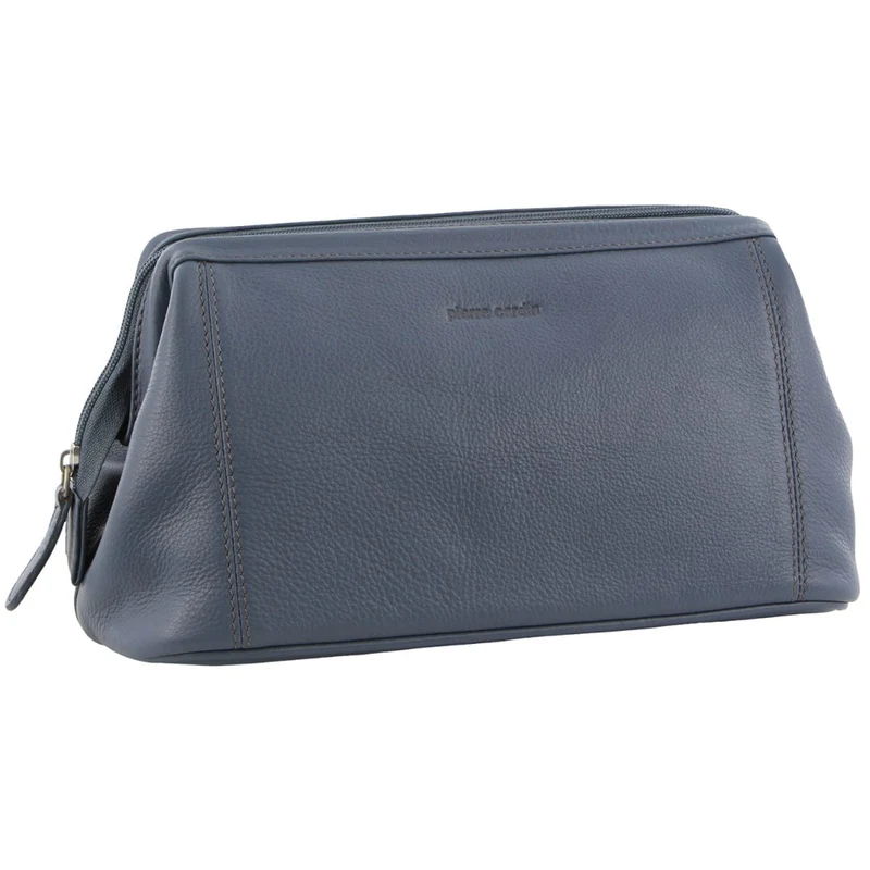 Pierre Cardin Rustic Leather Toiletry/Travel/Cosmetic Utility Bag Teal