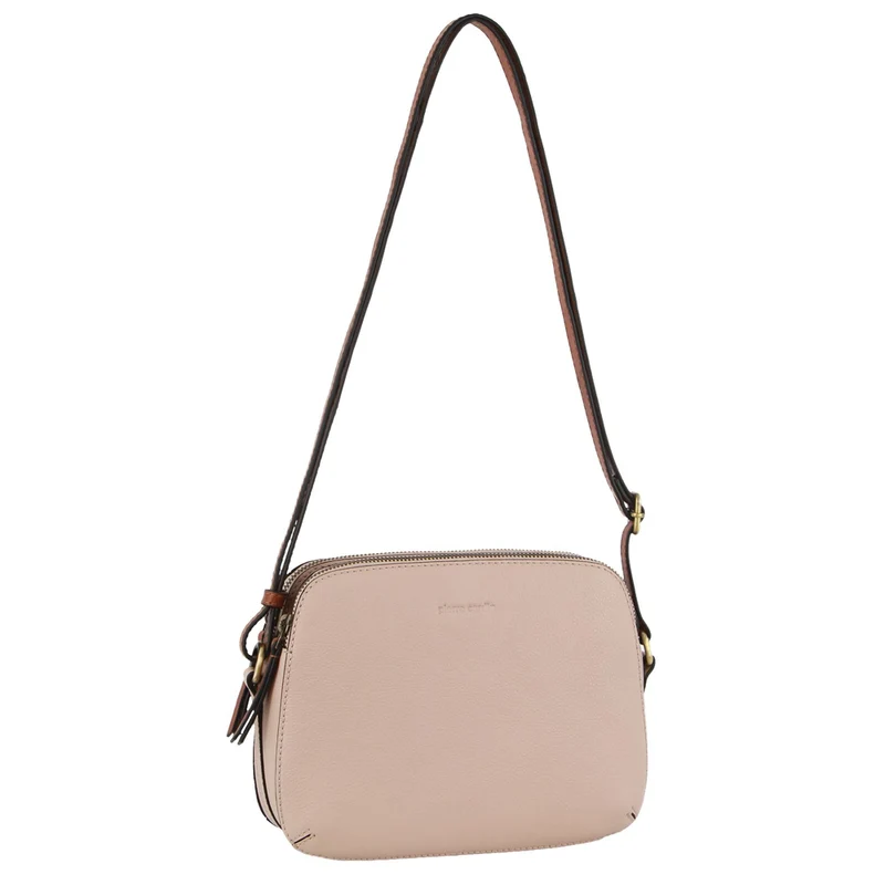 Pierre Cardin Women's Leather Classic Shoulder Crossbody Bag 24x17cm Nude