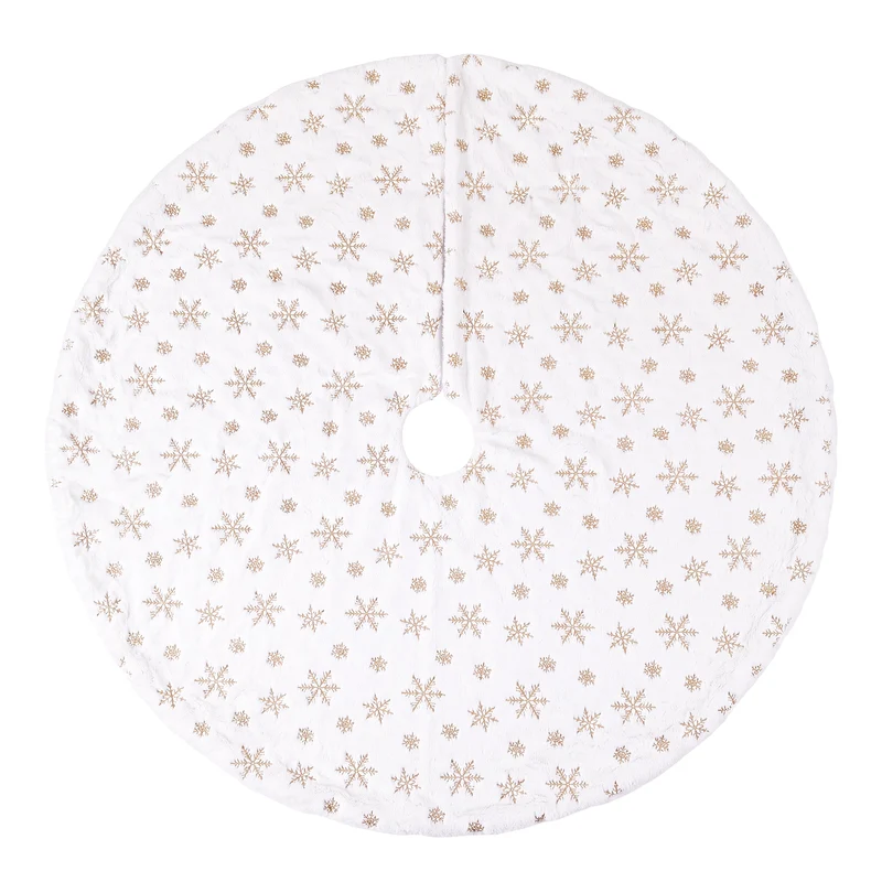 Jingle Jollys Christmas Tree Skirt 120cm Snowflake Ornaments Xmas Decorations