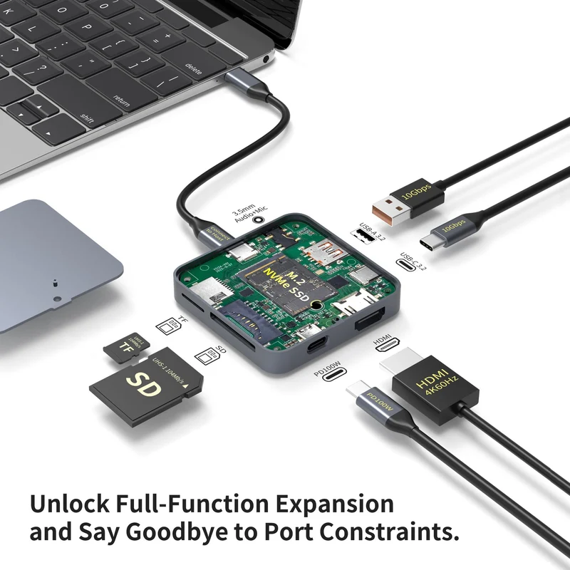 NÖRDIC 1-till-9 Magnetisk USB-C Dockningsstation