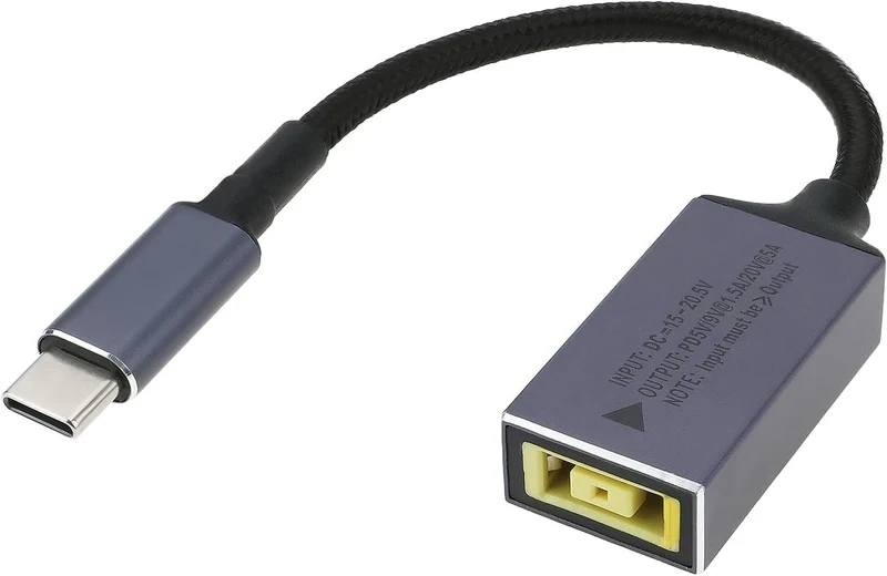NÖRDIC Lenovo Square Yellow till USB-C adapter 17cm 100W