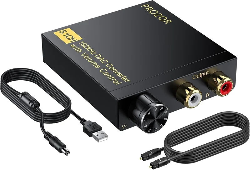 NÖRDIC Digital 5.1CH Koaxial/Toslink till Analog DAC 192Khz DTS Dolby AC3