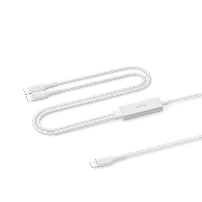 Belkin Boostcharge Pro 140W Dual USB-C kabel 1,5m - Vit