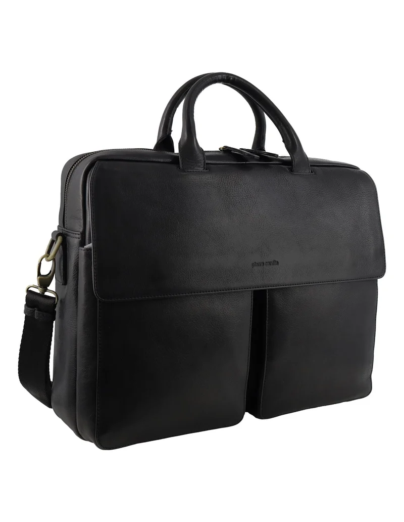 Pierre Cardin Men's Leather Classic Messenger/Computer Bag 41x30cm Black