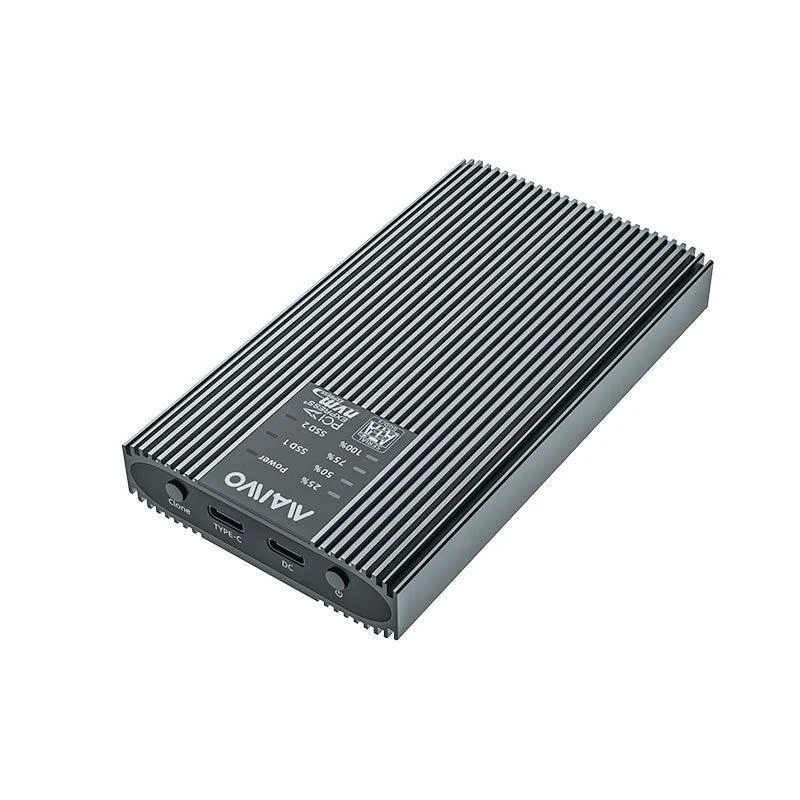 Maiwo K2022CL Extern kabinett för hårddiskkloning M.2 SATA och NVMe SSD USB3.2 10Gbps 1:1 HDD Clone