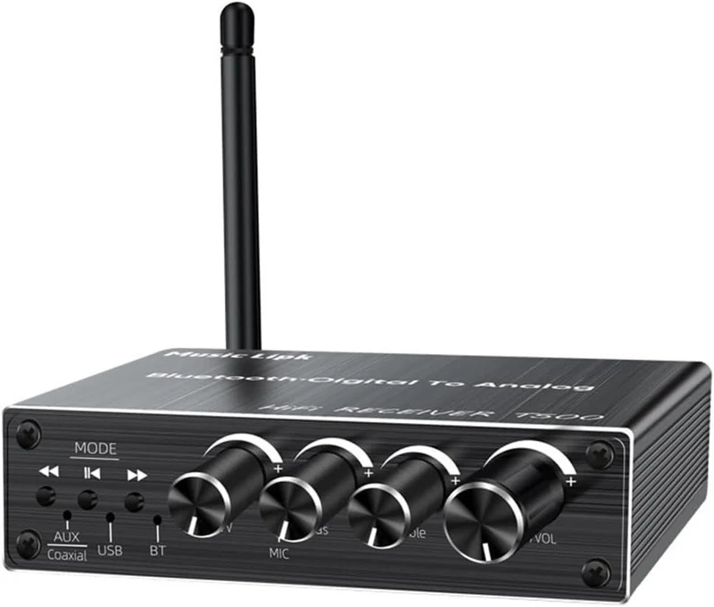 NÖRDIC Bluetooth 5.3 Audio Mottagare DAC Konverterare USB Minne 3.5MM AUX RCA Coaxial