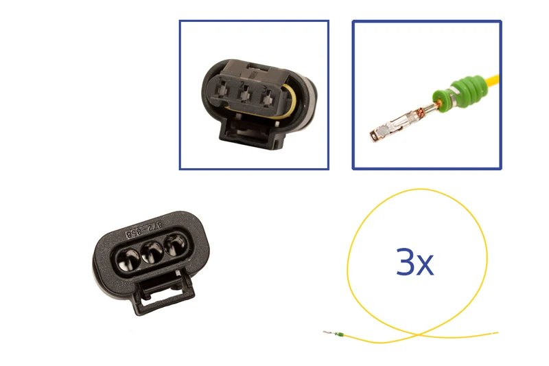 Repair kit connector 3 pin 3C0 973 203 MLK coupling for VW Audi Seat Skoda