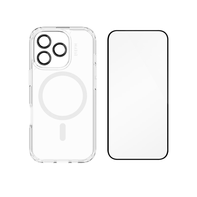EFM 3-in-1 Case, Screen & Camera Lens Protection Bundle - iPhone 16 Pro - Clear