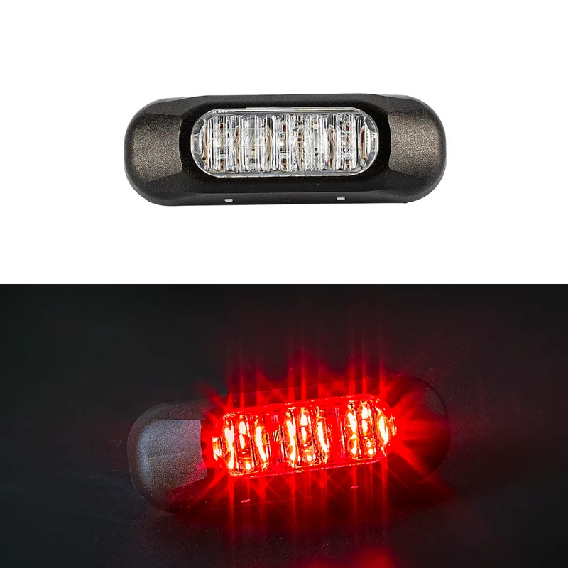 Fristom Röd 3 x LED-farligt blixtljus / klar lins