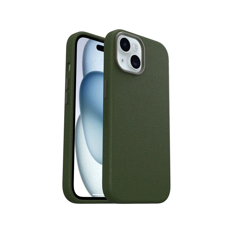 OtterBox Symmetry Cactus Leather Phone Case for iPhone 15/14/13 (Green)