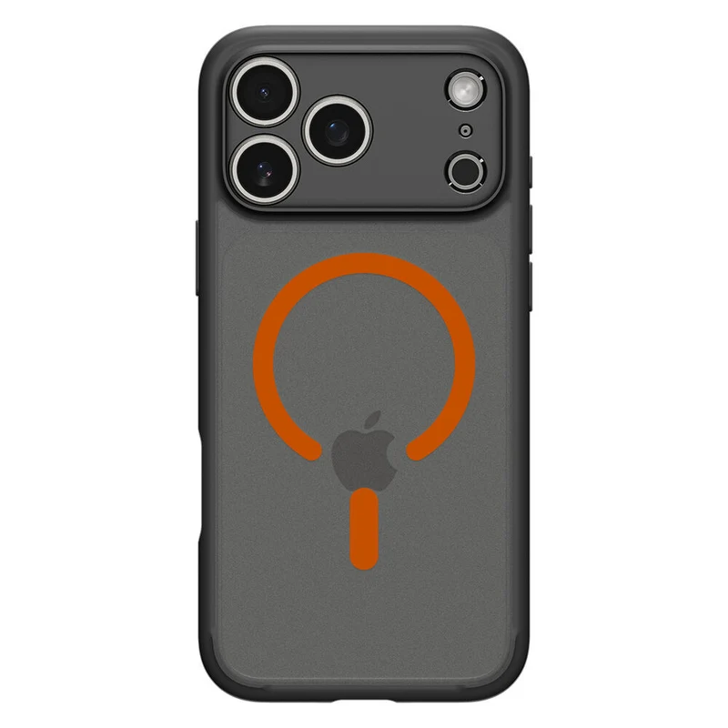 SPIGEN Ultra Hybrid MagSafe Case for iPhone 18 Pro/17 Pro (Frost Black Case/Orange Ring)