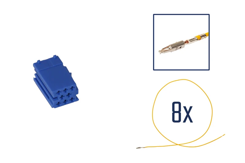 Repair kit connector 8 pin for MINI ISO connector housing blue