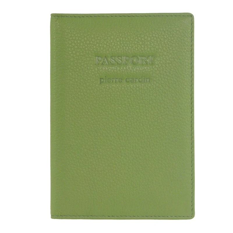 Pierre Cardin Leather Passport Holder/Cover Protected RFID Wallet Jade