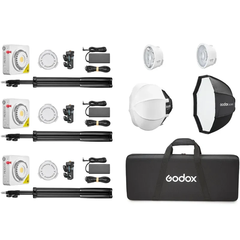 Godox ML100Bi Portable 3 Light Kit