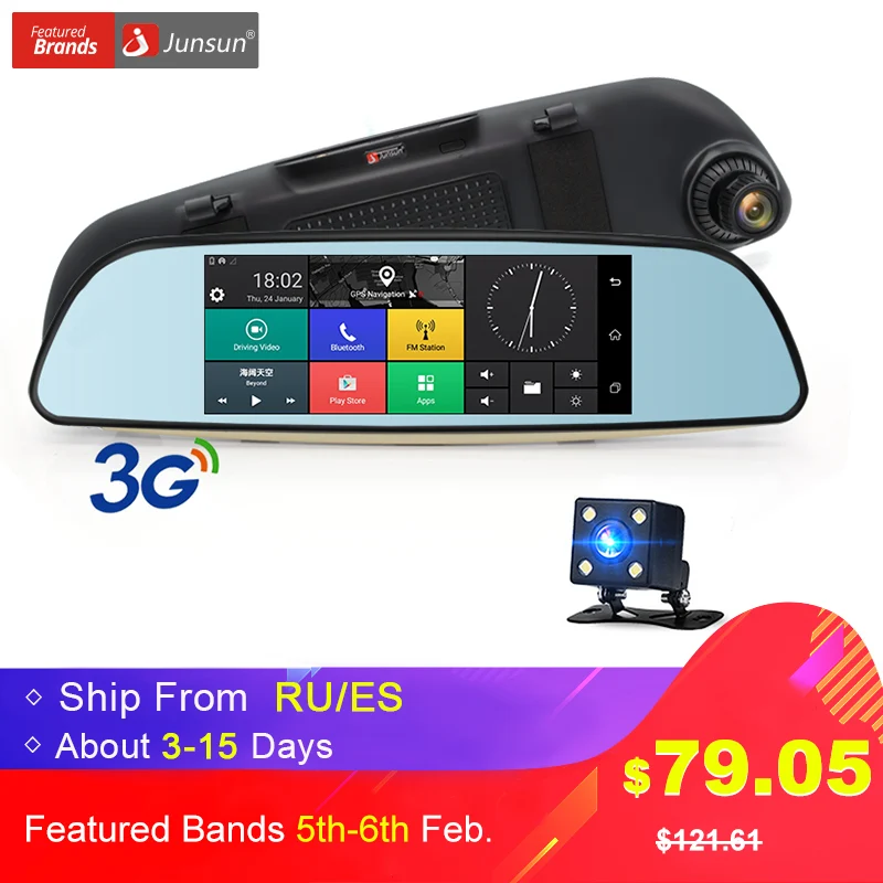 Junsun E515 DVR 3G Mirror 6.5" Full HD 1080P