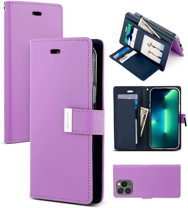 Goospery Rich Diary case for iPhone 15 Plus - Purple