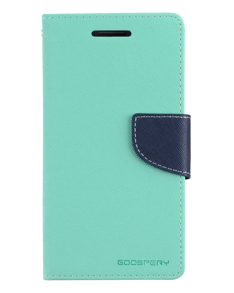 Fancy Diary Case for iPhone 13 mini - Mint/Navy