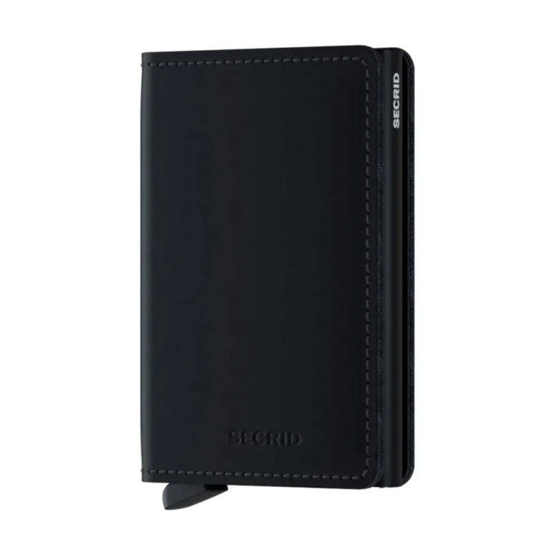 Secrid Slimwallet Compact RFID Slim Matte Leather Card Protector Wallet Black
