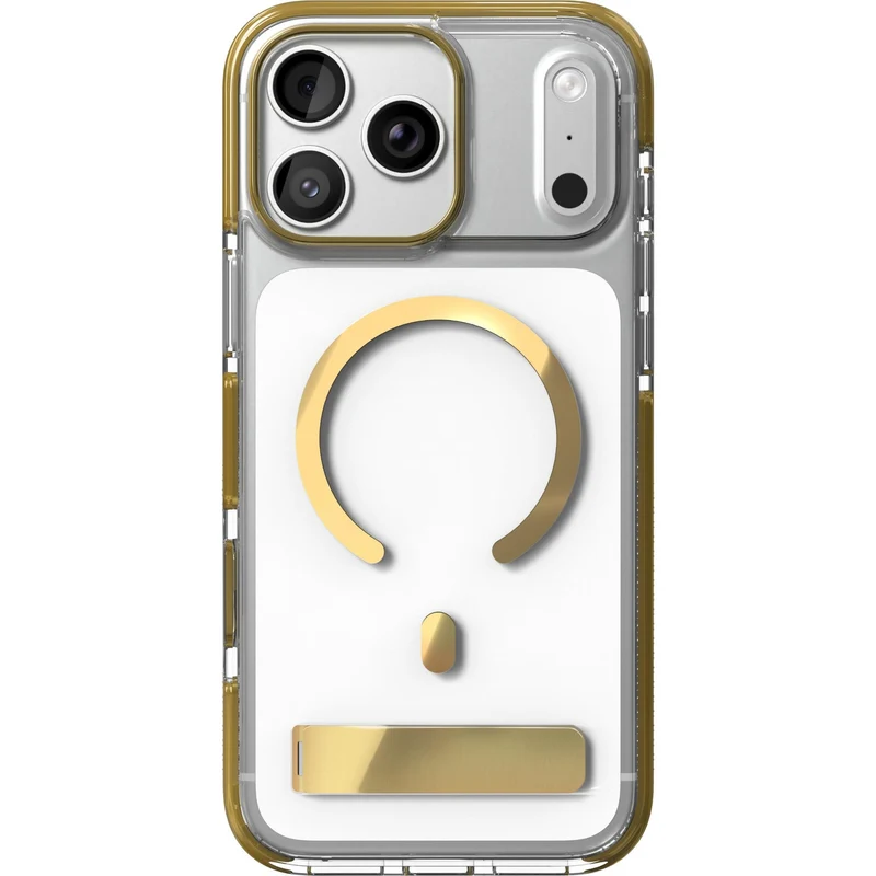 ZAGG Santa Cruz Snap KickStand Metallic Case for iPhone 18 Pro Max/17 Pro Max (Gold)
