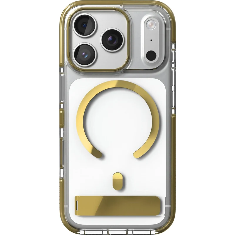 ZAGG Santa Cruz Snap KickStand Metallic Case for iPhone 18 Pro/17 Pro (Gold)