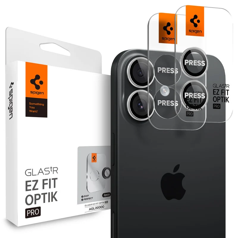 SPIGEN EZ Fit Optik Pro 2PCS Glass Camera Lens Protector for iPhone 17/16/16 Plus (Silver)