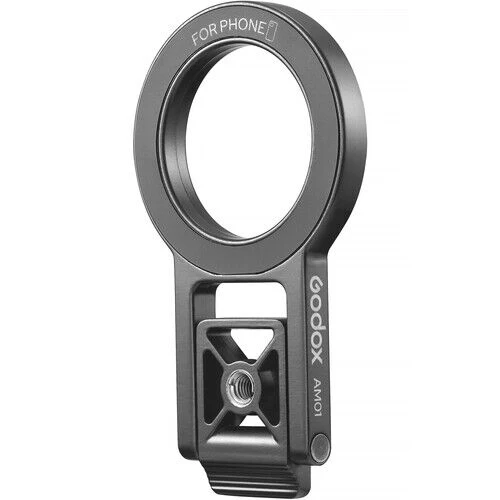 Godox Magnetic Bracket for MA5R and iPhone MagSafe with a mini table tripod