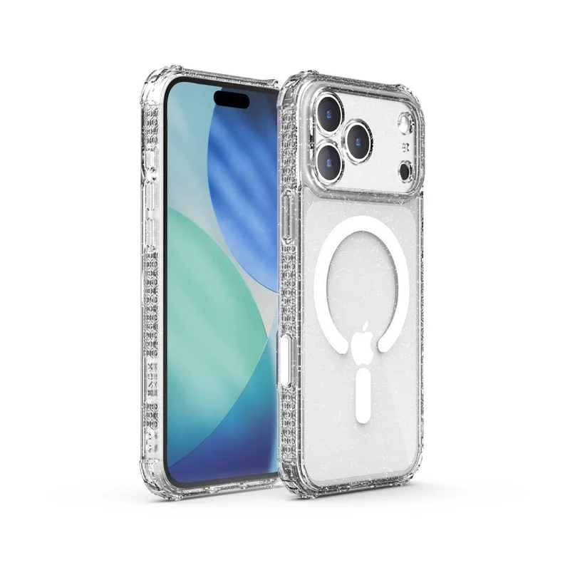 X.One [Mgsafe] Glitter Impact Protection Case iPhone 17 Pro - Glitter Clear