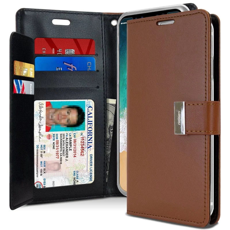 Goospery Rich Diary case for iPhone 15 Pro Max - Brown