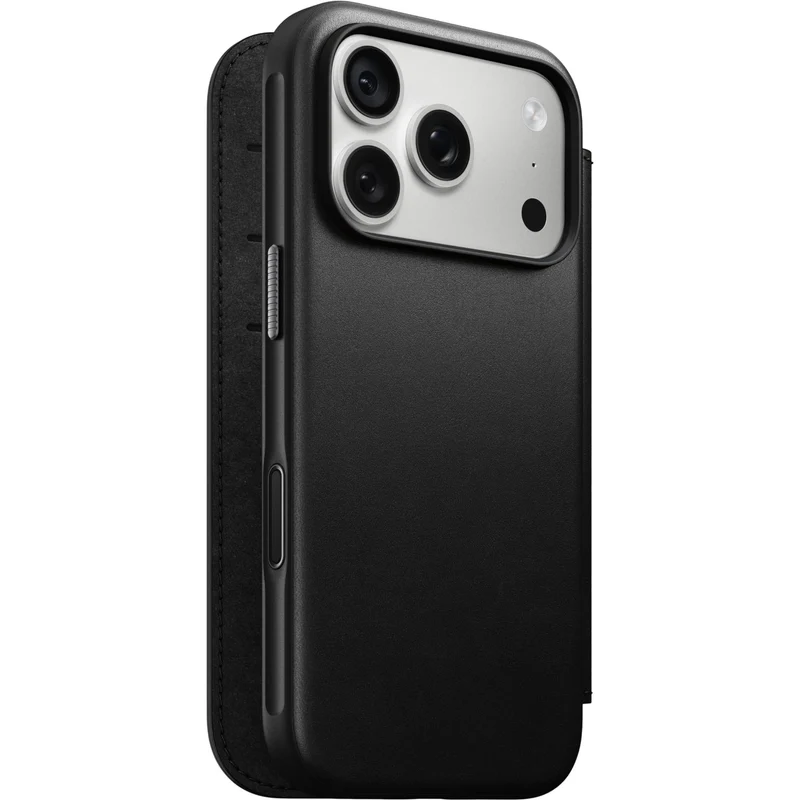 NOMAD Leather Folio Case for iPhone 18 Pro (Black ECCO)
