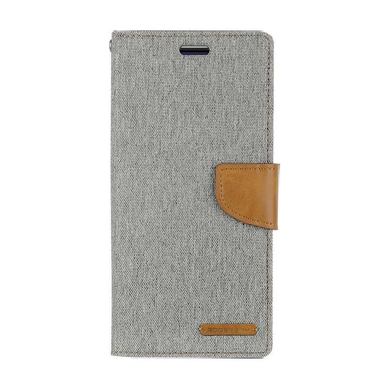 Goospery Canvas Diary Case for iPhone 14 Pro - Grey