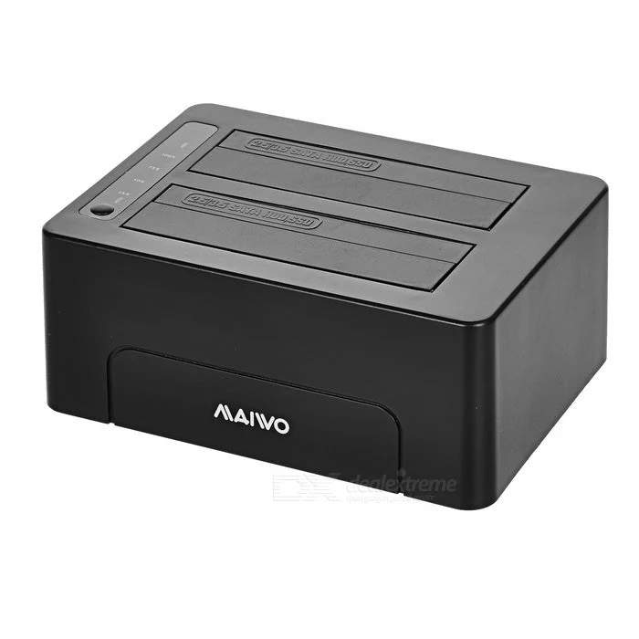 Maiwo K3082 USB3.1 Dockningsstation 2x SATA HDD, 14TB