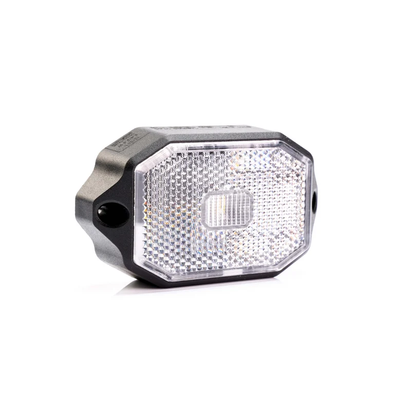 Fristom FT-069 Vit LED-markeringsljus med reflektor / platt fäste