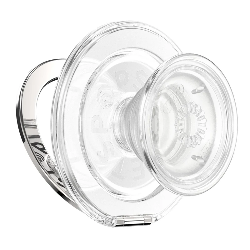 PopSockets PopGrip MagSafe Phone Grip/Stand with Swappable Top Kickout (Clear)