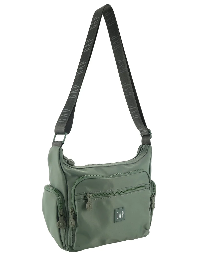 GAP Unisex Nylon Shoulder Crossbody Bag w/ Secure Zip 29x22cm Twig
